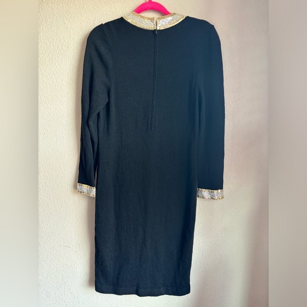 Vintage Toula Santana Gold and Silver Metallic Embellished Knit Dress 6 - Picture 9 of 9